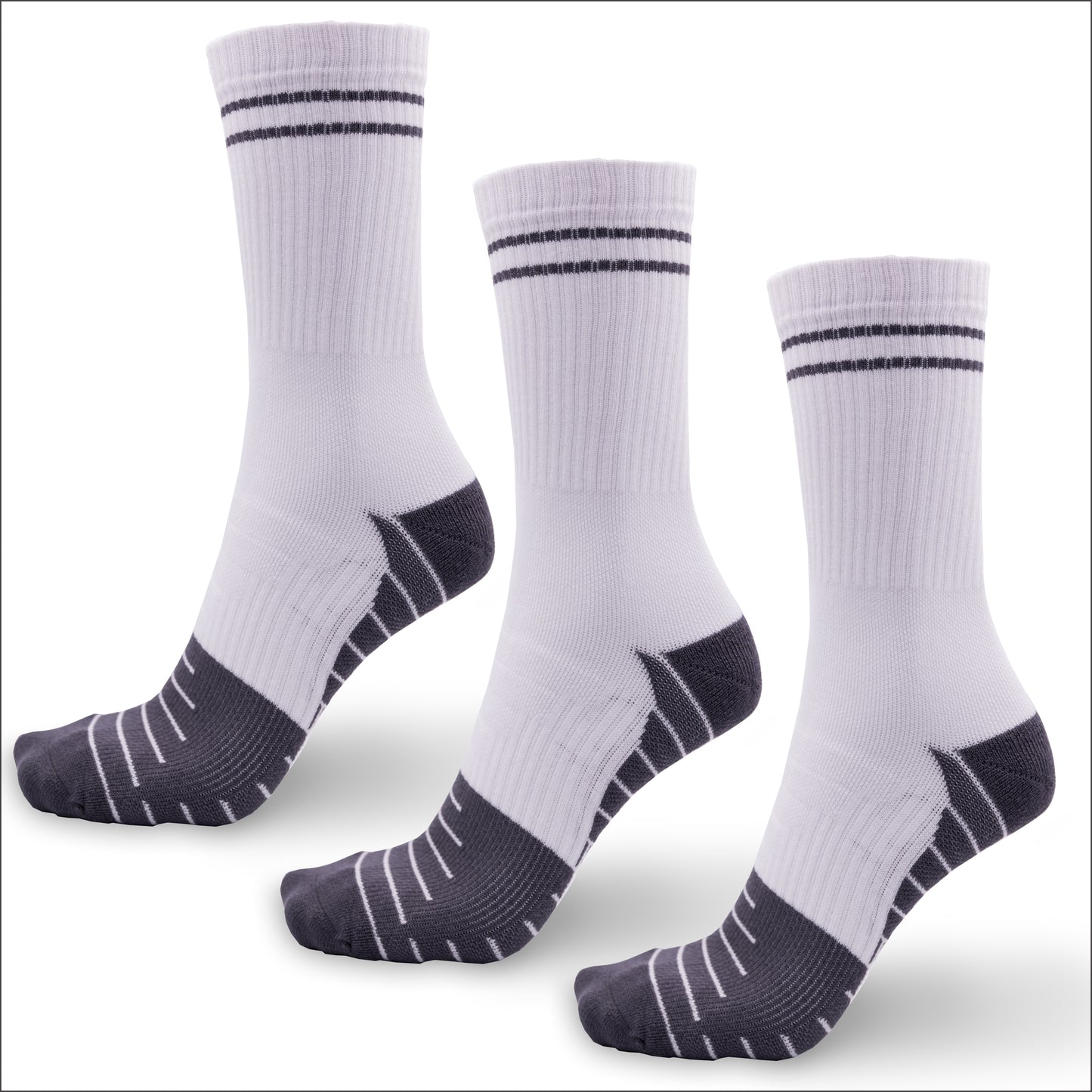 Sportsocken aus Bambus in weiss, 3er-Set, von grashalm