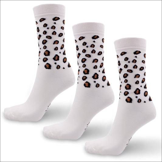 Socken aus Bambus mit Leo-Muster, 3er-Set, von grashalm